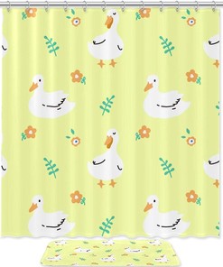 Rustic Ducks Floral Shower Curtain For Charming Bathroom Theme