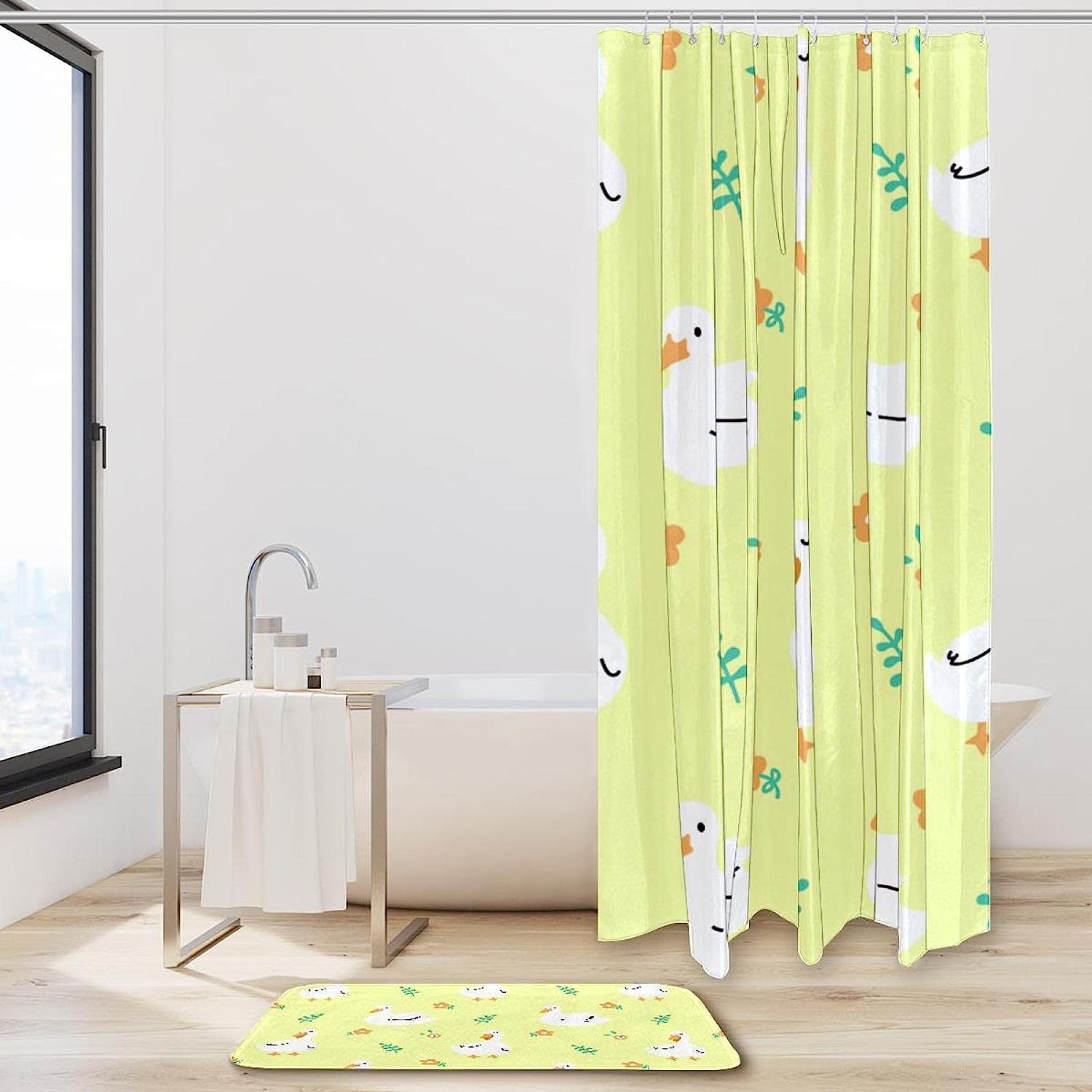 Rustic Ducks Floral Shower Curtain For Charming Bathroom Theme - Image 2