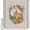 Rustic Easter Floral Blue Stripes Shower Curtain - LB Gnome Bathtub Curtainses