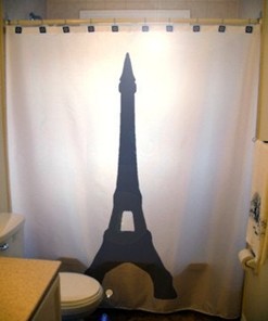 Rustic Eiffel Tower Shower Curtain For Paris Bathroom Decor