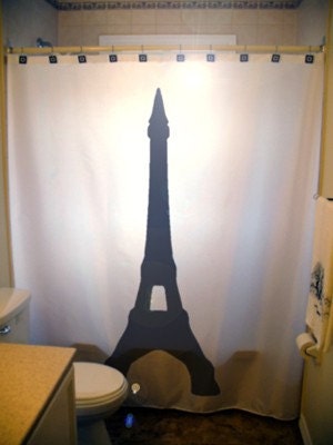 Rustic Eiffel Tower Shower Curtain For Paris Bathroom Decor