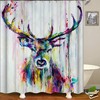 Rustic Elk Moose Deer Animal Decor Shower Curtain - Vintage Oil Painting Style Design