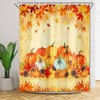 Rustic Fall Shower Curtain With Pine Nuts Maple Leaf Leaves Pumpkin For Farmhouse Bathroom Decor