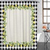 Rustic Farm Lemon Check Frame Shower Curtain for Country Style Bathroom
