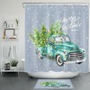 Rustic Farm Truck Fir Tree Christmas Shower Curtain - Rustic Bathroom Decor