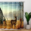 Rustic Farmhouse American Barn Animal Wildlife Tractor Deer Shower Curtain