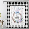 Rustic Farmhouse Black And White Checkered Happy Easter Shower Curtain With Luxury Shower Curtains