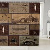 Rustic Farmhouse Fishing Shower Curtain for Kids Boys Teens Room Decor