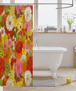 Rustic Farmhouse Floral Shower Curtain for Bathroom by Orange Daisy