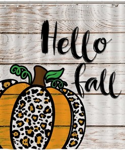 Rustic Farmhouse Halloween Shower Curtain For A Fall Season Bathroom Decor