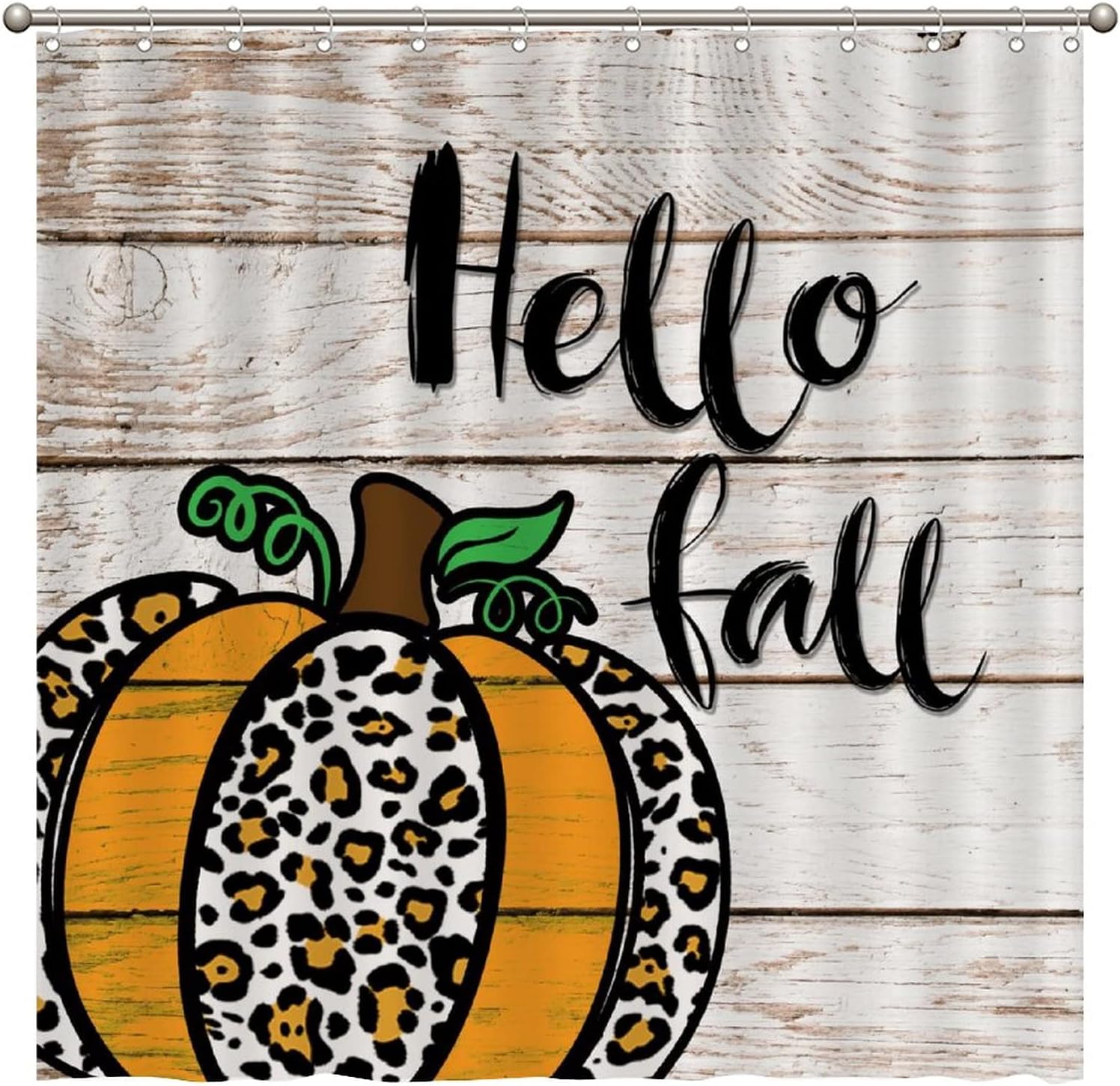 Rustic Farmhouse Halloween Shower Curtain For A Fall Season Bathroom Decor