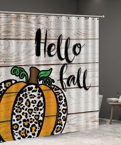 Rustic Farmhouse Halloween Shower Curtain For A Fall Season Bathroom Decor