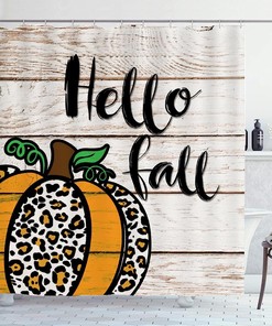 Rustic Farmhouse Halloween Shower Curtain For A Fall Season Bathroom Decor