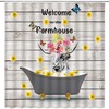 Rustic Farmhouse Highland Cow Shower Curtain Floral Butterfly Country Decor