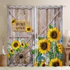 Rustic Farmhouse Style Sunflower Handmade Window Curtain Set 