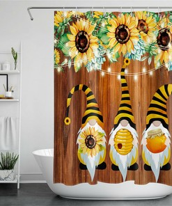 Rustic Farmhouse Sunflower Decorative Shower Curtain For Bathroom