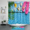 Rustic Flip Flop Ocean Shower Curtain in Tropical Board Design