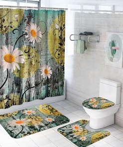 Rustic Floral Shower Curtain With Natural Touch For Home Bathroom Decoration