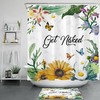 Rustic Floral Sunflower Butterfly Shower Set - Inspirational Bathroom Decor