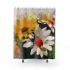 Rustic Floral Watercolour Print Shower Curtain for Farmhouse Bathroom Decor, 72x72 - Unique Shower Curtains