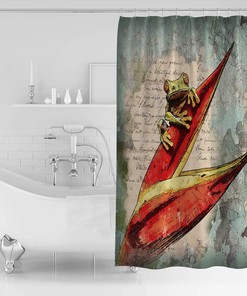Rustic Flower Frog Unique Shower Curtain to Add Charm to Your Bathroom