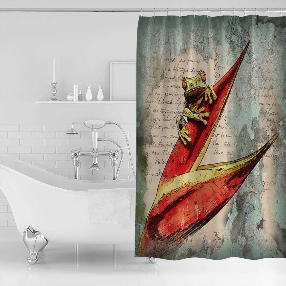 Rustic Flower Frog Unique Shower Curtain to Add Charm to Your Bathroom