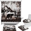 Rustic Forest Bear Wildlife Painting Shower Curtain For Bathroom Farmhouse Decor,