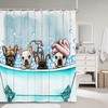 Rustic Funny Dog in Bathtub Shower Curtain for Bathroom Decor