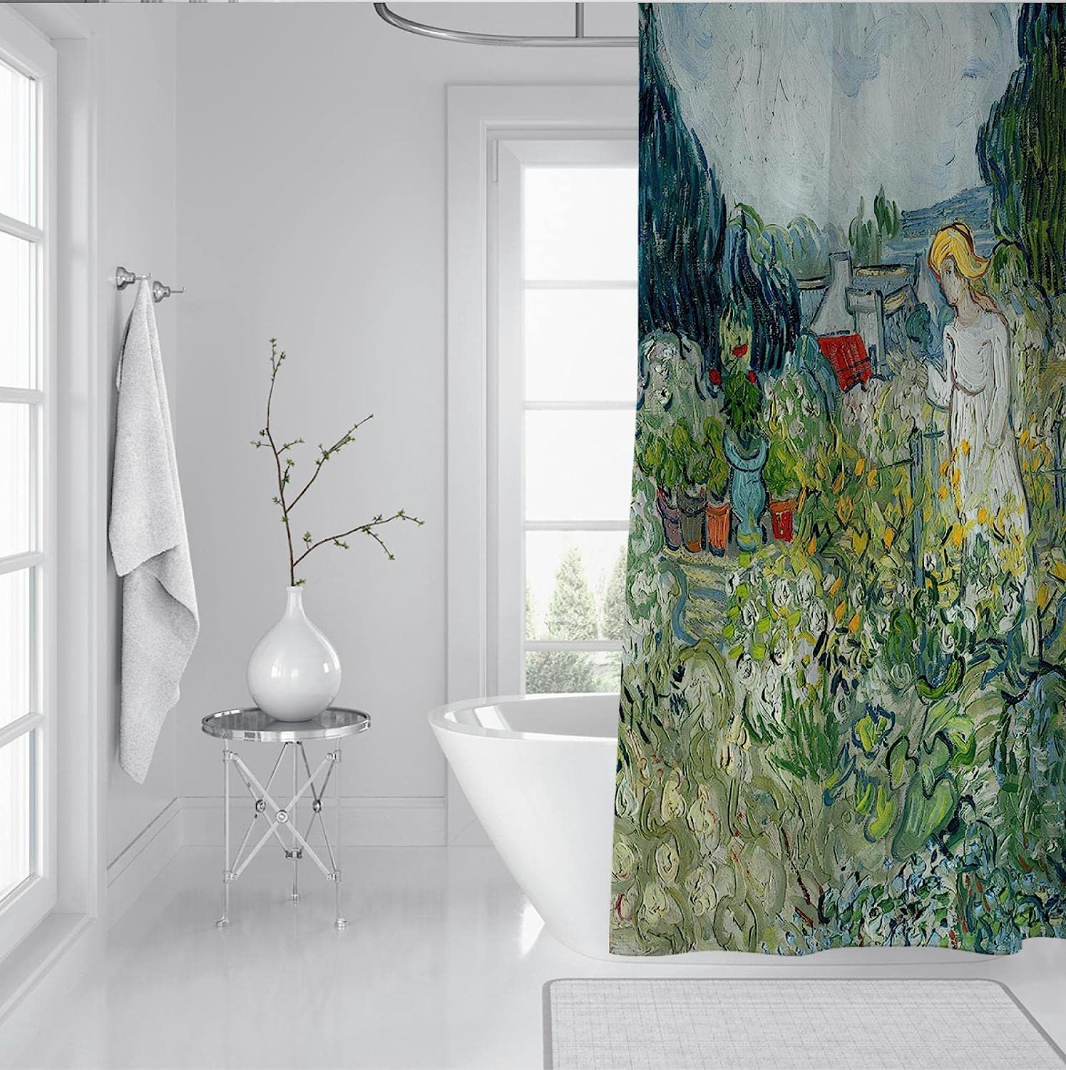 Rustic Garden Van Gogh Art Shower Curtain With Waterproof Fabric For Home Bathroom Accessories