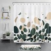 Rustic Geometric Plant Leaf Shower Curtain in Abstract Board Design