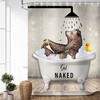 Rustic Get Naked Shower Curtain With Bear Print, Perfect For Farmhouse Or Woodland-Themed Bathrooms