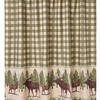 Rustic Greenland Home Moose Creek Shower Curtain With Wildlife Print For Lodge-Style Bathroom Decor