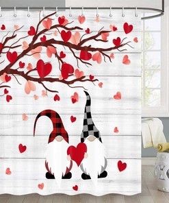 Rustic Hearts Trees Fabric Shower Curtain For Your Bathroom Decor