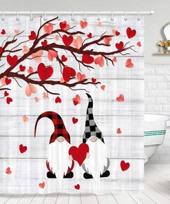 Rustic Hearts Trees Fabric Shower Curtain For Your Bathroom Decor