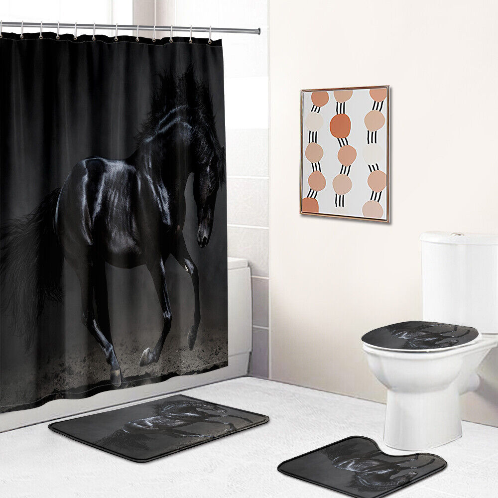 Rustic Horse Shower Curtain - Farmhouse Bathroom Decoration