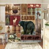 Rustic Hunting Bear Shower Curtain - Country Wildlife Cabin Theme Bath Decor