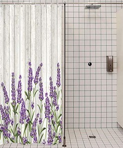 Rustic Lavender Wooden Plank Stall Size Shower Curtain
