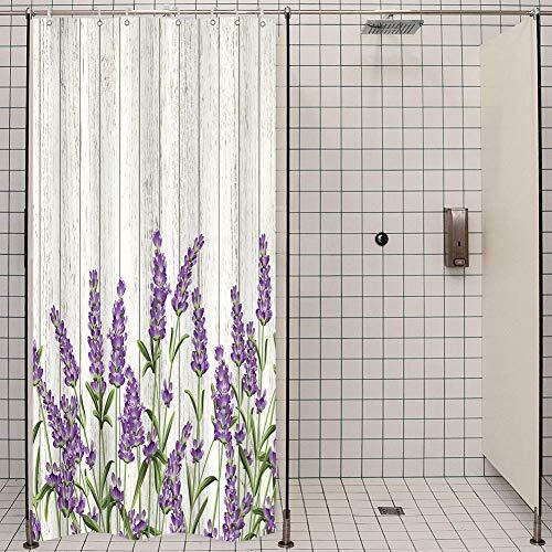 Rustic Lavender Wooden Plank Stall Size Shower Curtain