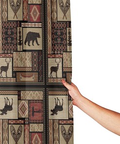 Rustic Lodge Animal Shower Curtain for Bathroom Decor