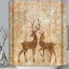 Rustic Lodge Cabin Shower Curtain, Autumn Brown Fabric Bathroom Decor
