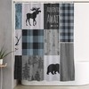 Rustic Lodge Cartoon Bear Moose Deer Shower Curtain For Decorative Bathroom