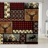 Rustic Lodge Moose Shower Curtain for Bathroom Decor