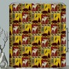 Rustic Lodge Shower Curtain With Bear Moose Fish Wildlife Print, Perfect For Nature Lovers