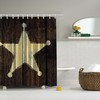 Rustic Lone Star Wooden Bath Shower Curtain, Southwestern Primitive Bathroom Decor with Quotes