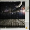 Rustic Moon in Space Print Shower and Bath Curtain Set