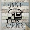 Rustic Moose Bear Antlers Happy Camping Shower Curtain For A Cozy Farmhouse Bathroom 