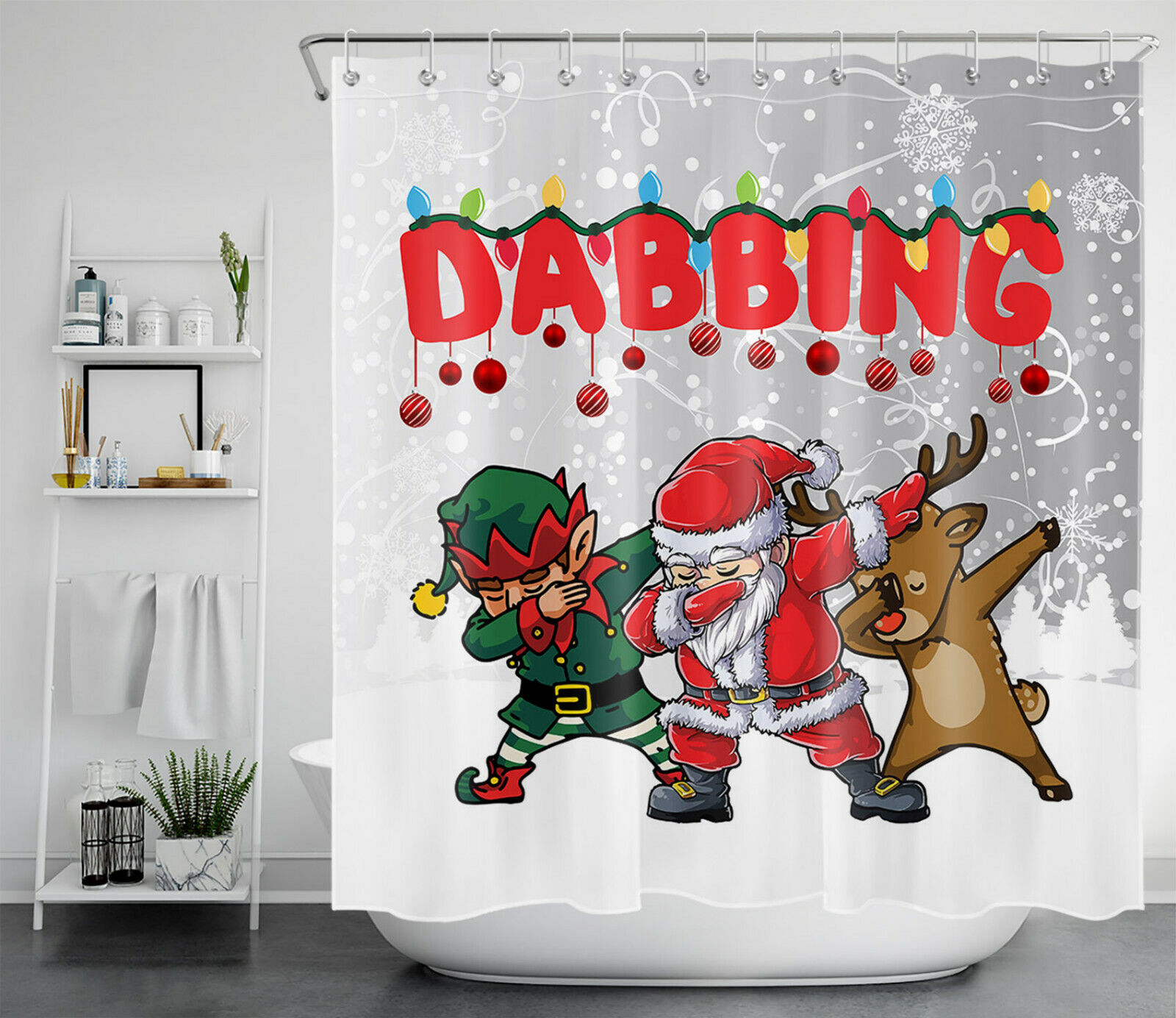 Rustic Moose Shower Curtain With Woodland Theme - Image 2