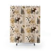 Rustic Moose and Cabin Print Shower Curtain for Bathroom