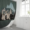 Rustic Mountains and Plaid Pattern Forest Shower Curtain for Hunting and Outdoors Enthusiasts