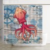 Rustic Octopus Bathroom Curtain - Waterproof Fabric Beach Shower Curtain for Home Decor